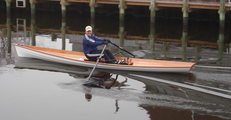 John K. rowing his Annapolis Wherry