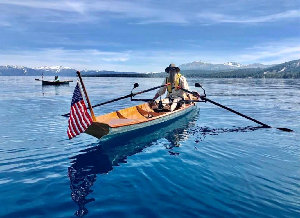 Rowing on Lake Tahoe in an Annapolis Wherry built by Michael B. 