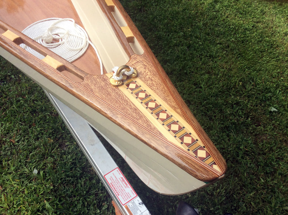 A beautifully patterned breasthook on an Annapolis Wherry build by David G.