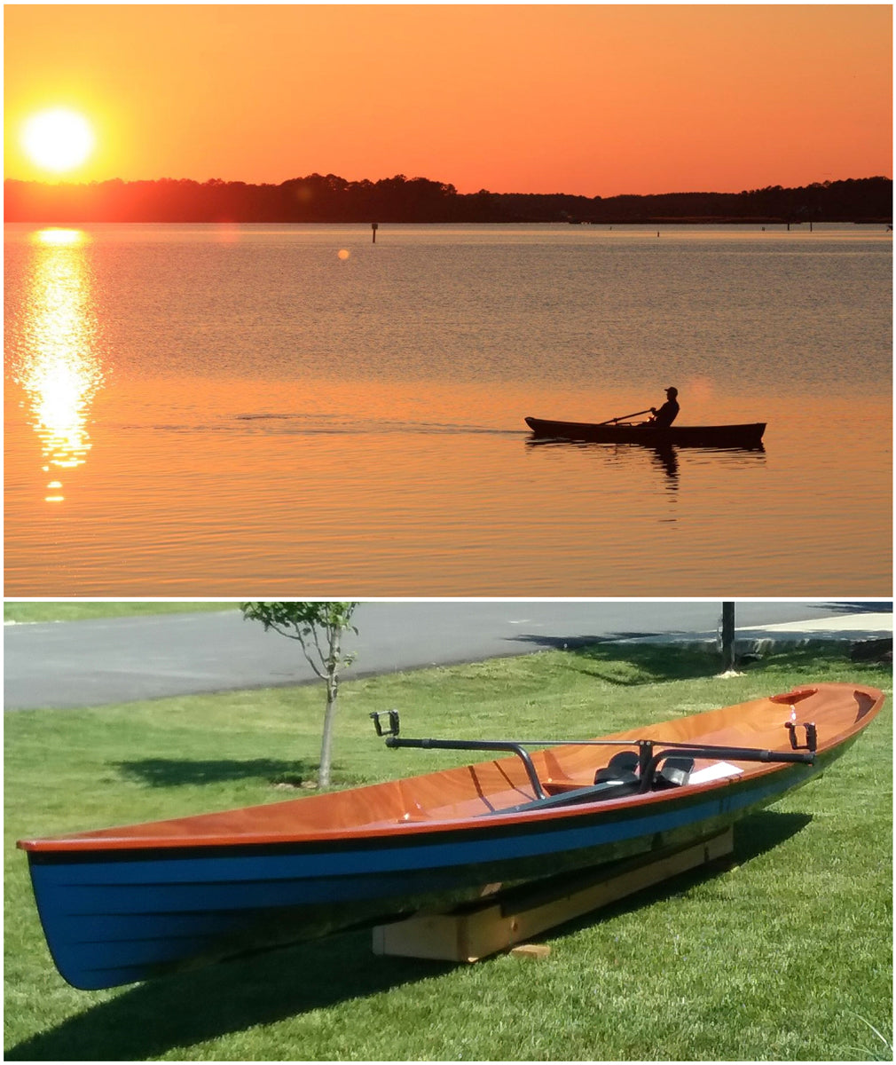 Two views of an Annapolis built by Scott J. in a WoodenBoat School class