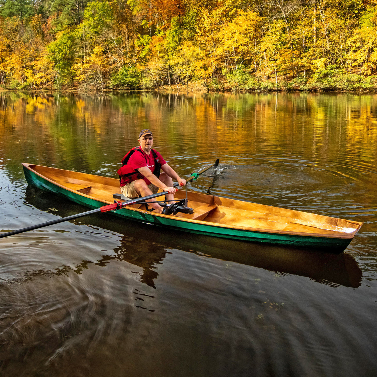 Annapolis Wherry Wooden Rowing Kit at Swift Creek Reservoir, Richmond, VA. Built by David K.