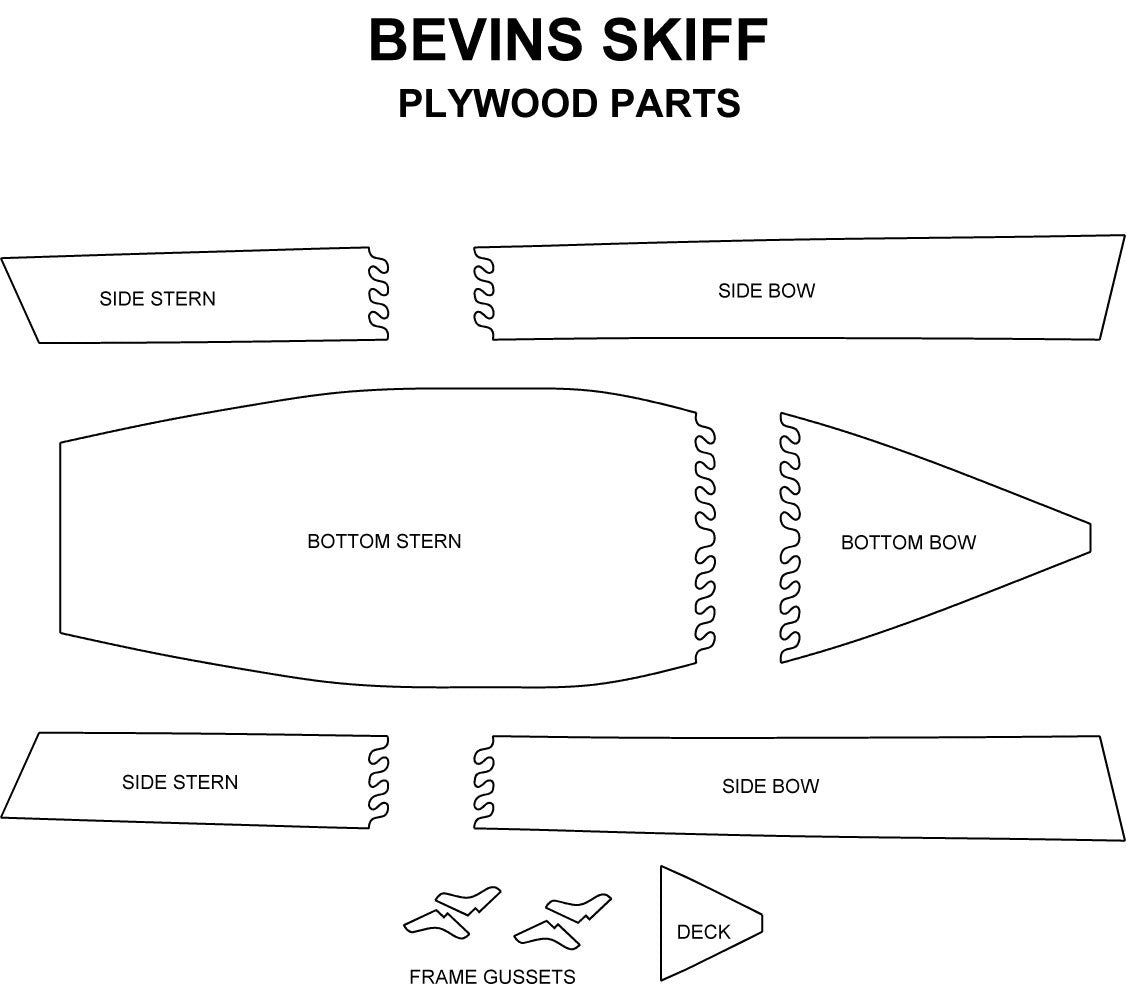 Bevin's Skiff plywood parts drawing