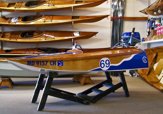 Custom Vinyl Boat Lettering - Dark Blue