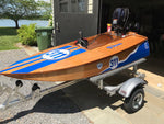Custom Vinyl Boat Lettering - Blue Thumbnail