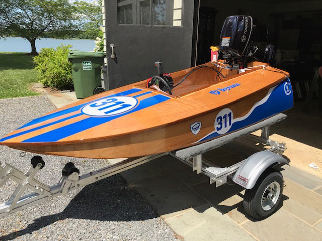 Custom Vinyl Boat Lettering - Blue