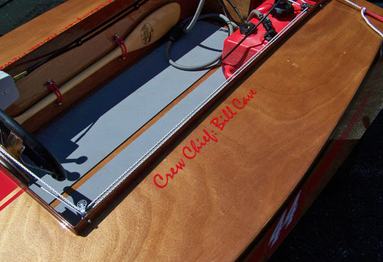 Custom Vinyl Boat Lettering - Dark Blue