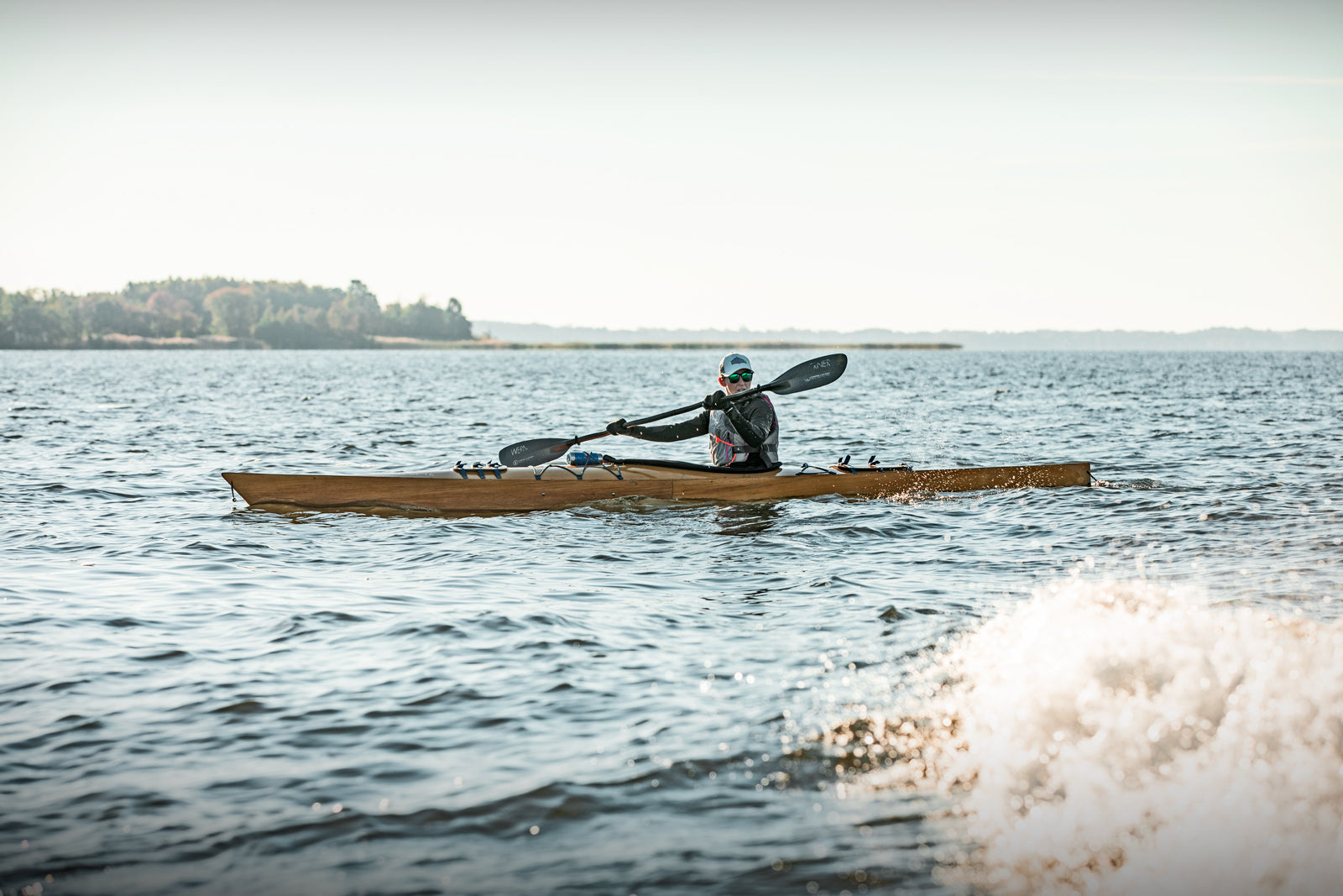 Paddling a Chesapeake 16LT wooden kayak