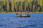 Patsy S. paddling a Chesapeake 14 wooden kayak on Lake Alva, Montana Thumbnail