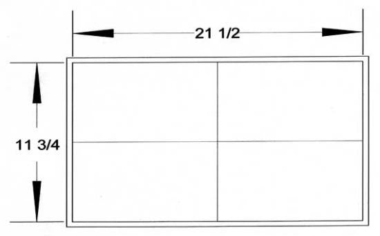If you are building the Chesapeake 14 indoors, make sure you have a window of this much room to get it outside when the hull is complete (measurements in inches).
