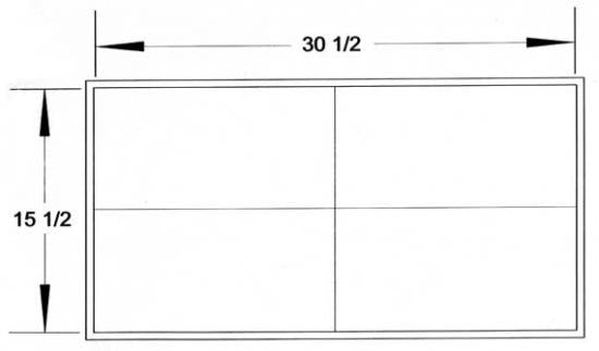 If you are building the Chesapeake Double indoors, make sure you have a window of this much room to get it outside when the hull is complete (measurements in inches).