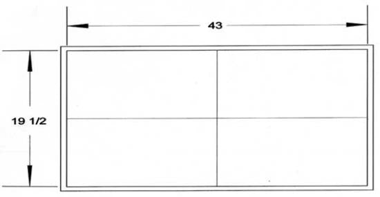 If you are building the Chester Yawl indoors, make sure you have a window of this much room to get it outside when the hull is complete (measurements in inches).