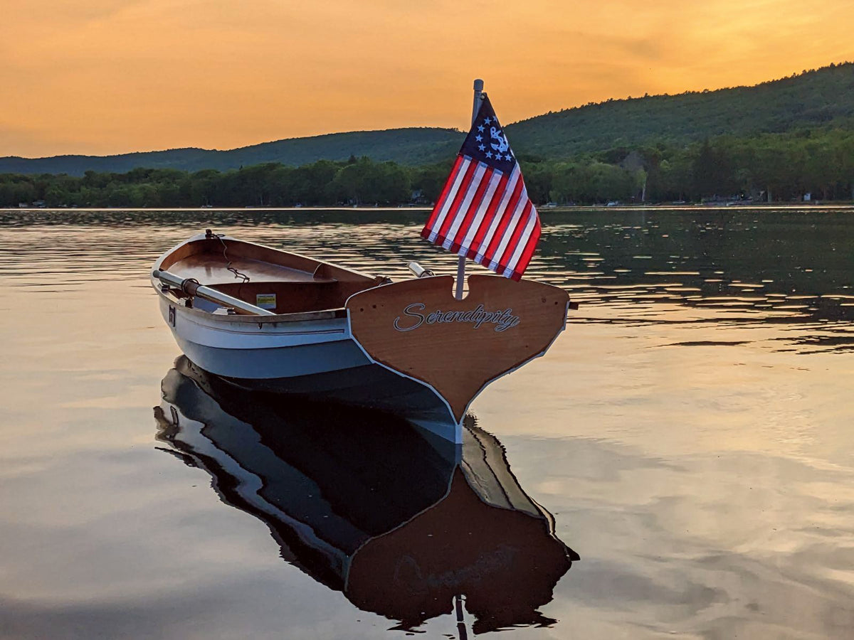 Chester Yawl SERENDIPITY at sunset