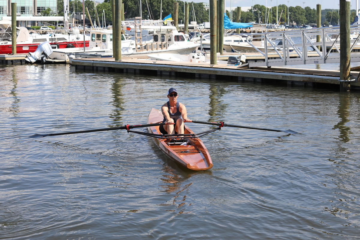 Rowing the Surge Coastal Rower near shore