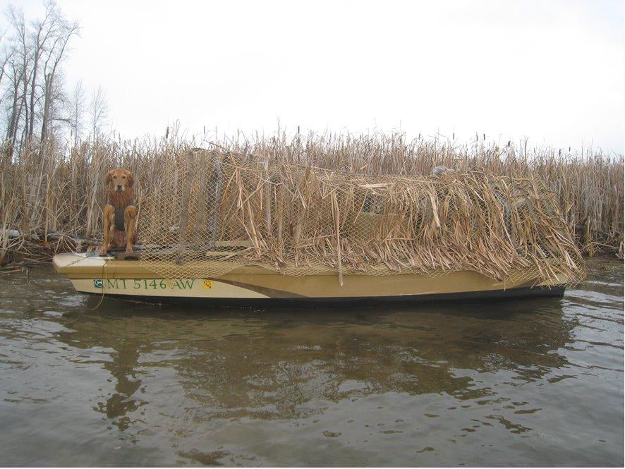A well-camoflaged Cackler is only given away by the dog on its bow.