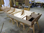 The bulkheads and motor well can be clearly seen in this shot of a Cackler 14 under construction. Thumbnail