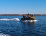 The foredeck of the Cackler 14 is a great place to store your decoy bags. Thumbnail