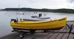 Yellow, Devlin Candlefish 13 on a trailer. Thumbnail