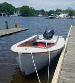 There is room for two gas tanks in the stern of the Candlefish 16 Casting Deck fishing boat by Sam Devlin. Thumbnail