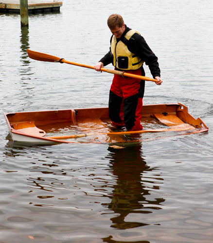 The Eastport Nesting Pram is still stable even as John H. swamps it.