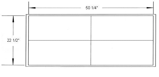 If you are building the Eastport Nesting Pram indoors, make sure you have a window of this much room to get it outside when the hull is complete (measurements in inches).