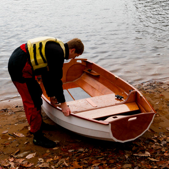 Eastport Nesting Pram bow section now holds the aft thwart.