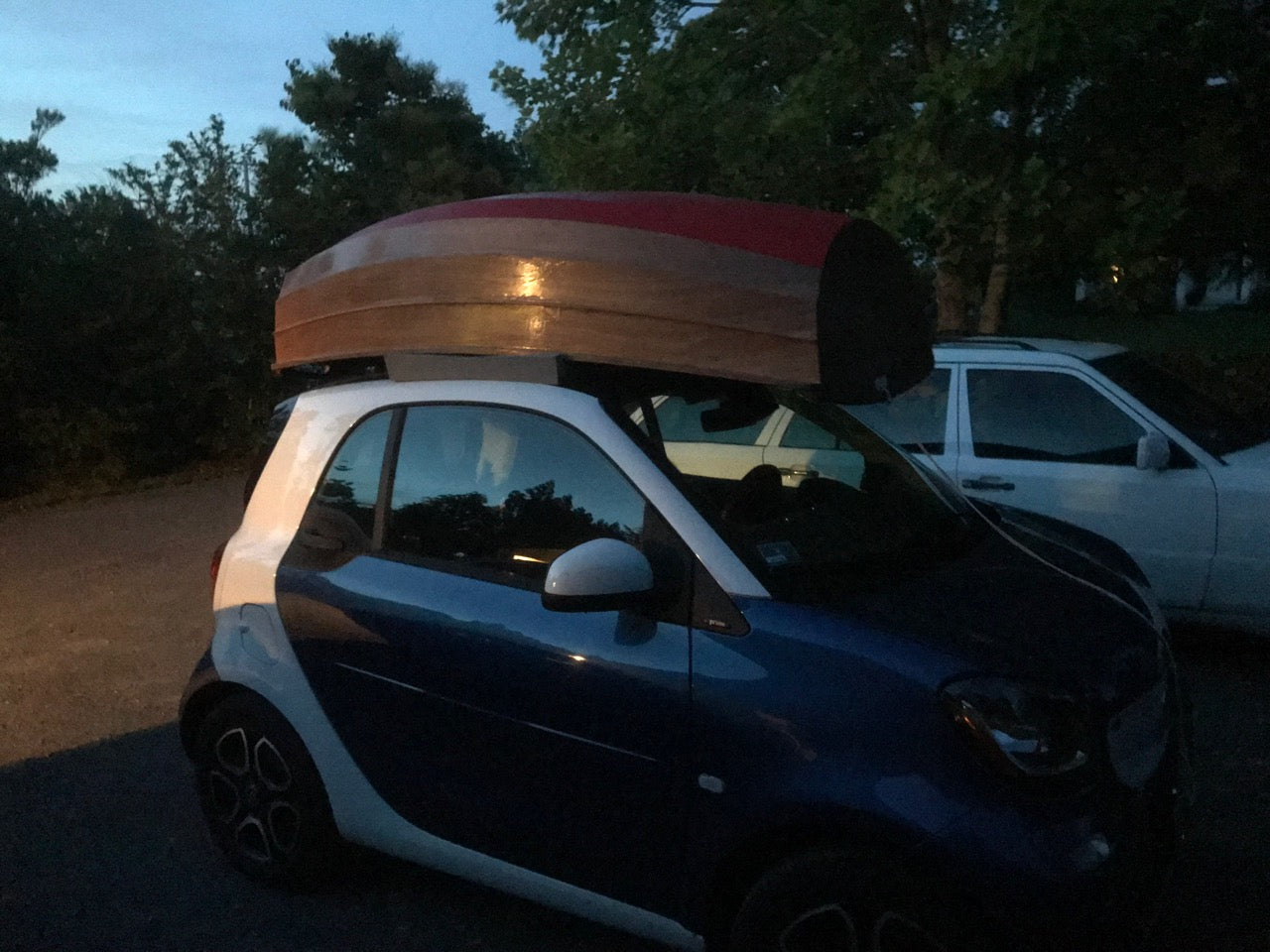 Even a Mini can carry an Eastport Ultralight Dinghy.