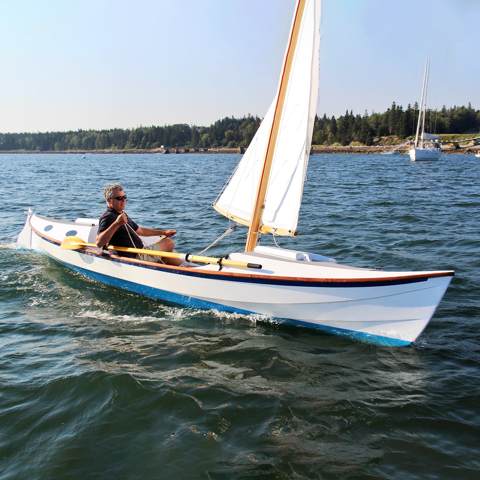 Faering Coastal Cruiser sailing just off the WoodenBoat campus in 2012.