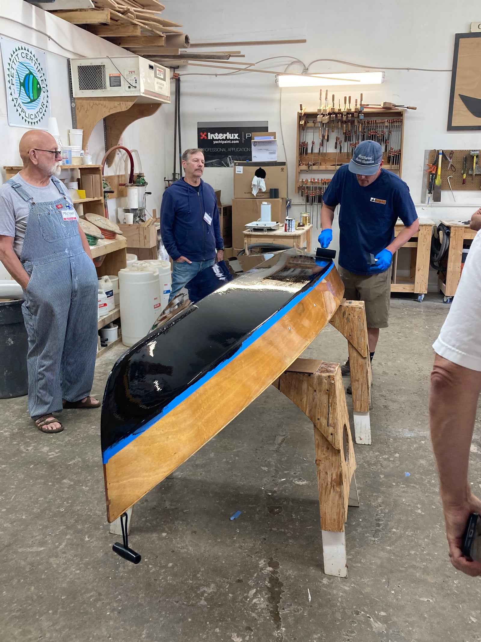 Instructor teaching a class on Finishing technique