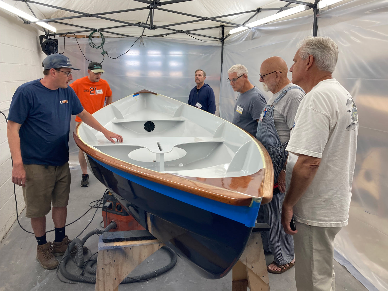 Instructor teaching a class on Finishing technique