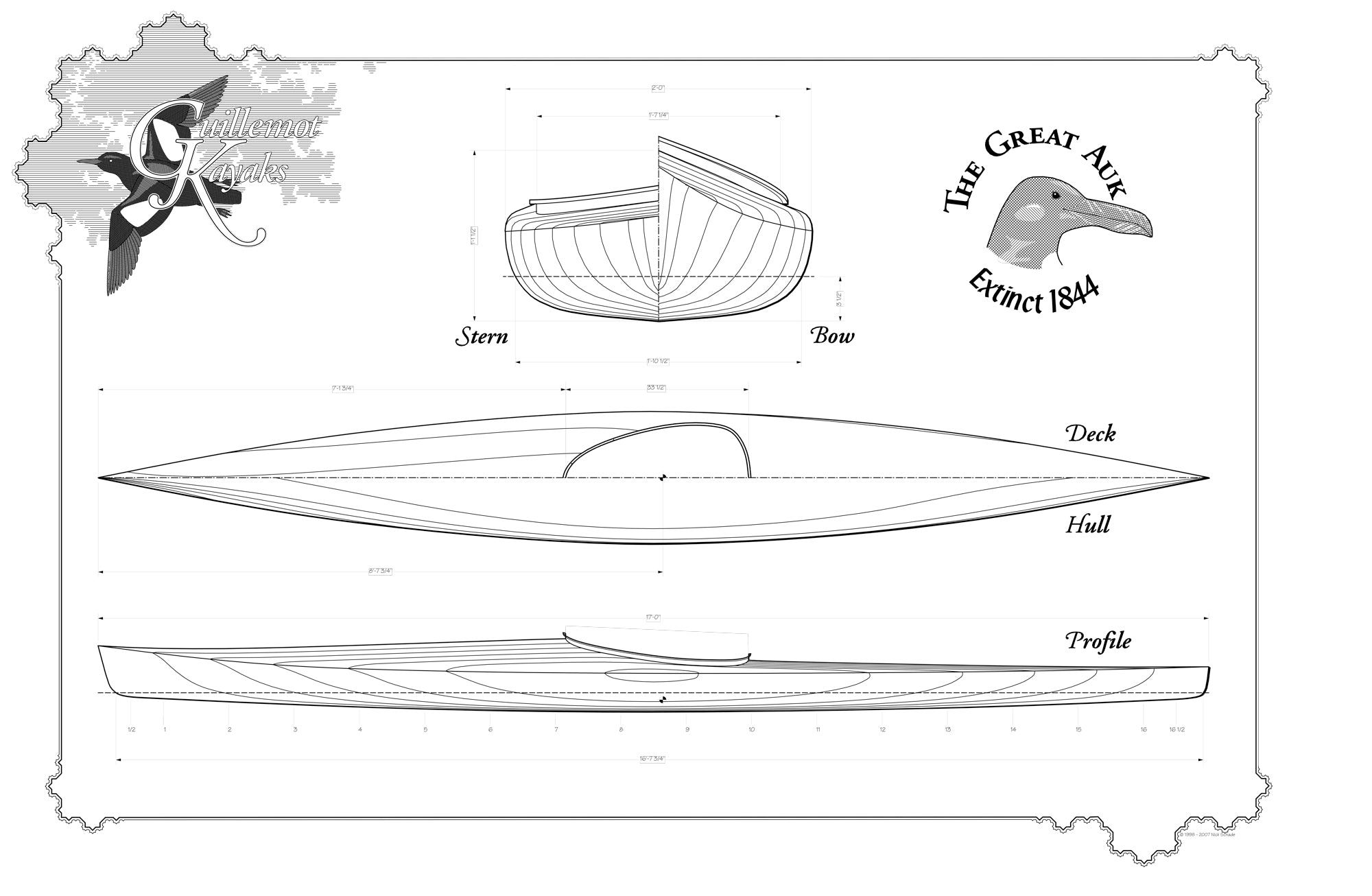 Great Auk 17 kayak plans drawing page 1