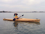 Paddling a Great Auk 14 sea kayak built by Fred D. on Moses Lake in Washington State. Thumbnail