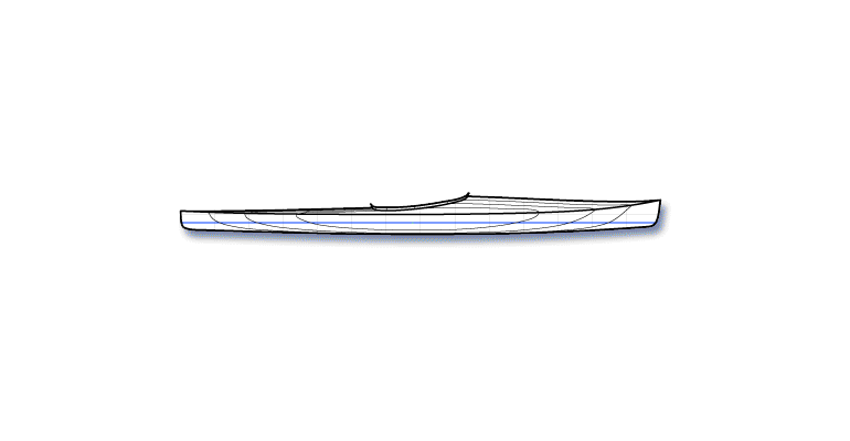 Profile view of the Great Auk 14 kayak.