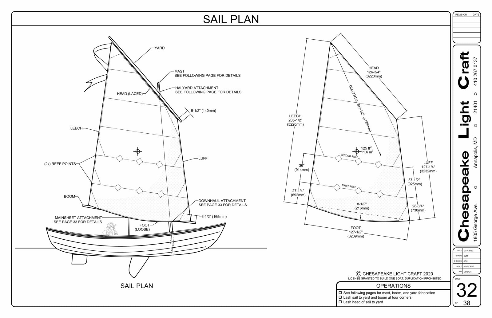 Guider sail plan, page 32 in the Builder's Guide.