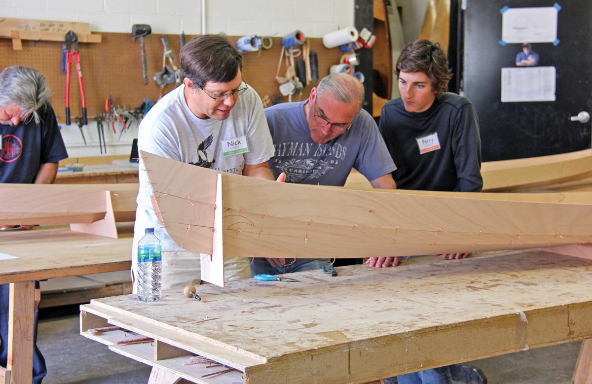 Nick Schade teaching a Petrel Sitch and Glue Class at Chesapeake Light Craft, Annapolis, MD