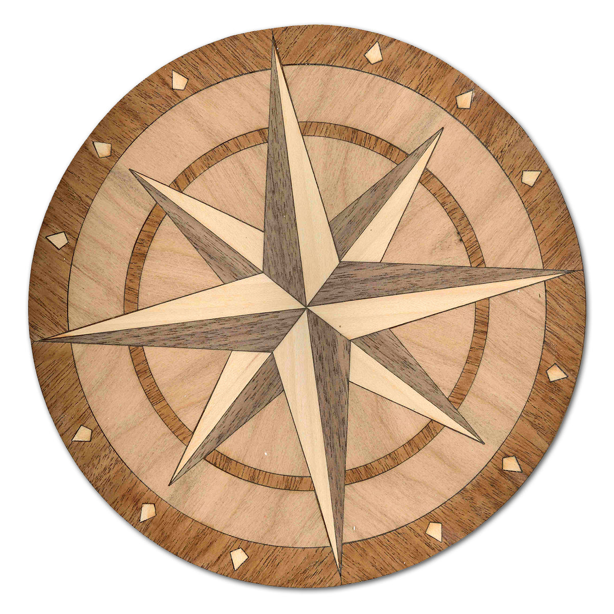 Basic Compass Inlay Compass Rose Marquetry Inlay/Onlay – Chesapeake Light Craft