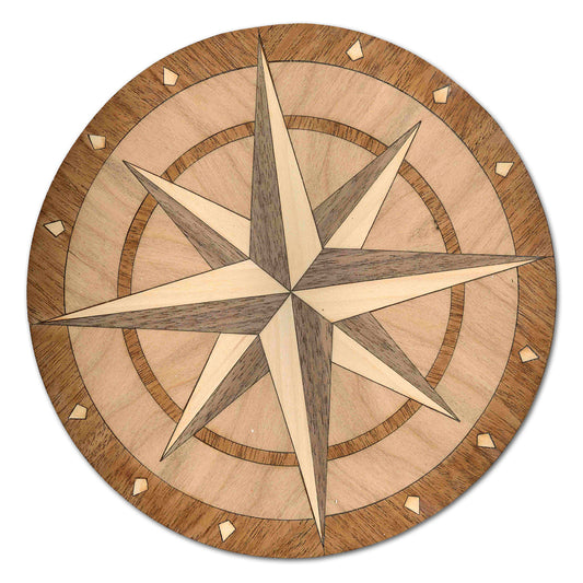 Compass Rose Marquetry Inlay/Onlay