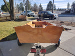 Stern view of a Jimmy Skiff on a trailer.  Thumbnail