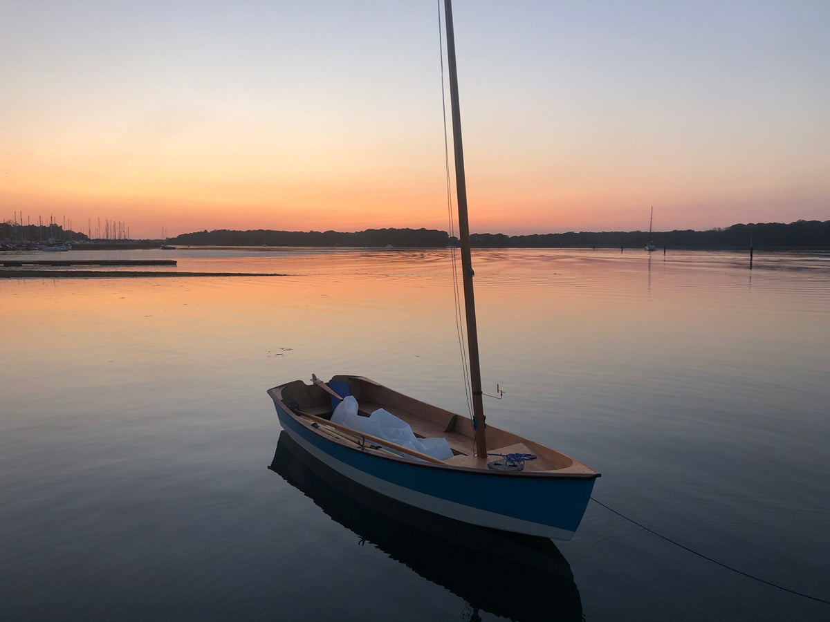 Customer built Jimmy Skiff at dusk. 
