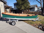 Green Jimmy Skiff 2 on a Trailex (SUT-250-sclc) trailer.  Thumbnail