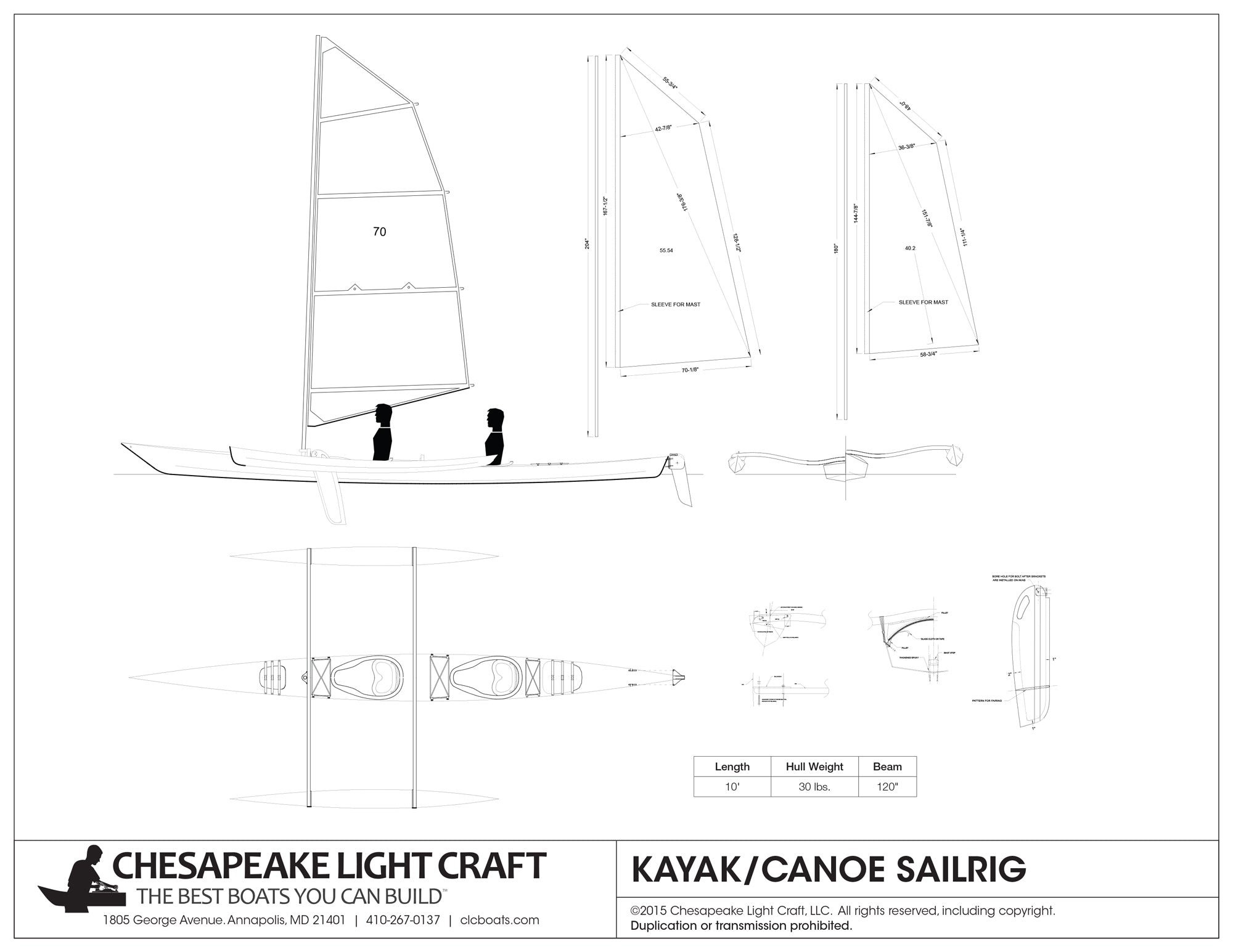 CLC Kayak and Canoe SailRig Study Plans page 1