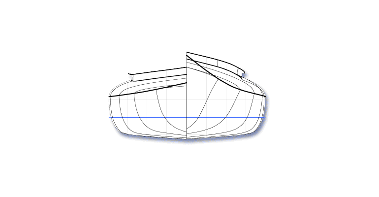 Section view of the lines of the Little Auk 10
