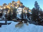 A young girl playing in the snow with a Little Auk 10 built by Tom B. Thumbnail