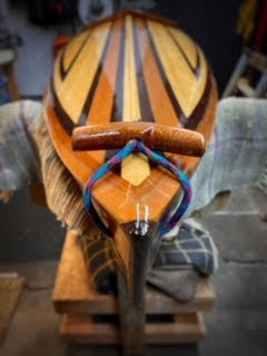 Close up detail of the bow of a Little Auk 11 built by Phillip A.