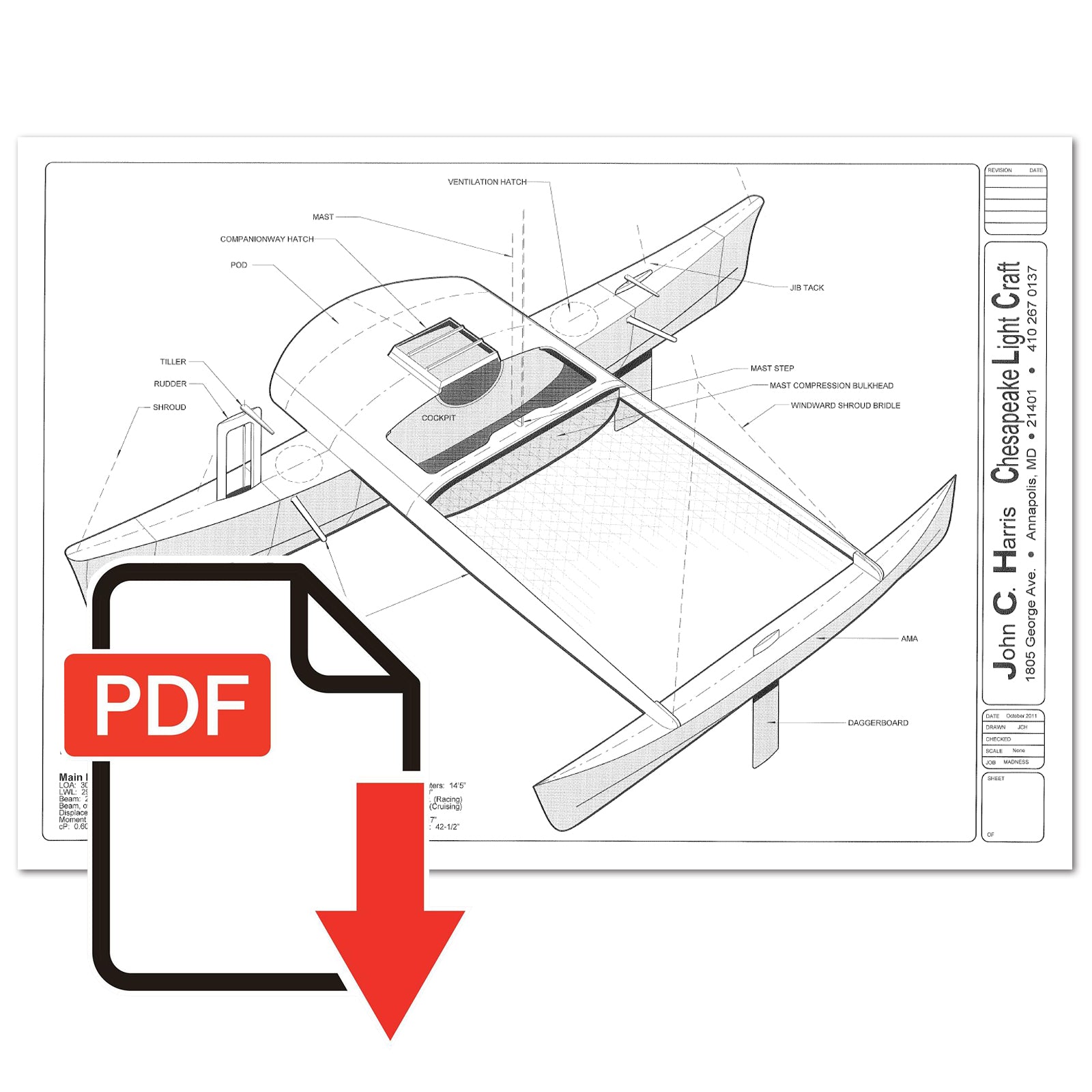 Madness 31-foot Pacific Proa Study Plans - Emailed PDF