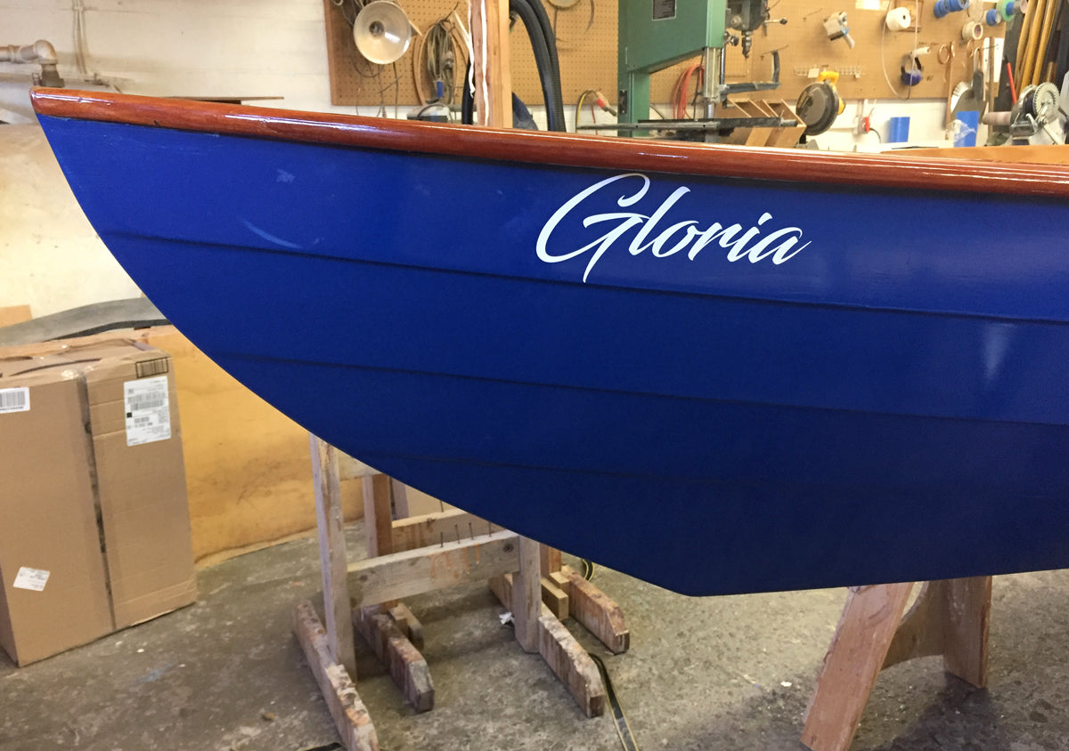Custom Vinyl Boat Lettering - White