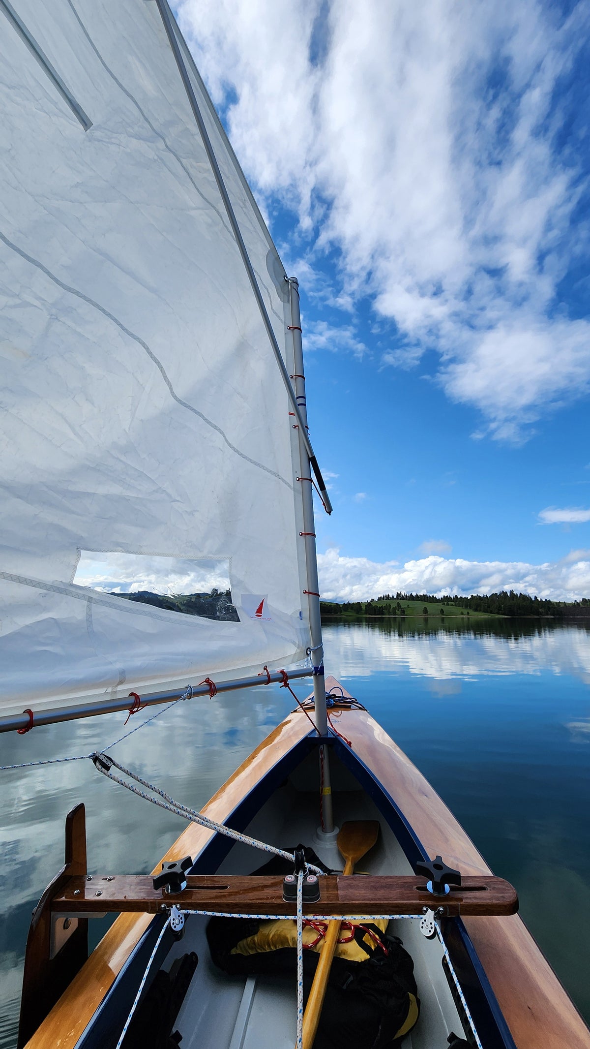Mill Creek 16.5 with a sailrig, built by Betsy Y, Deerfield Lake, SD