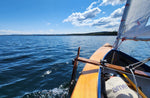 Mill Creek 16.5 with a sailrig built by Betsy Y, sailing Yellowstone Lake, WY Thumbnail