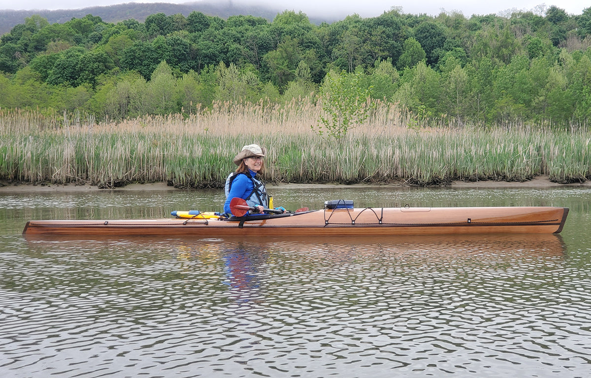 microBootlegger Sport built by Dan T. and being paddled by his wife, Susan.