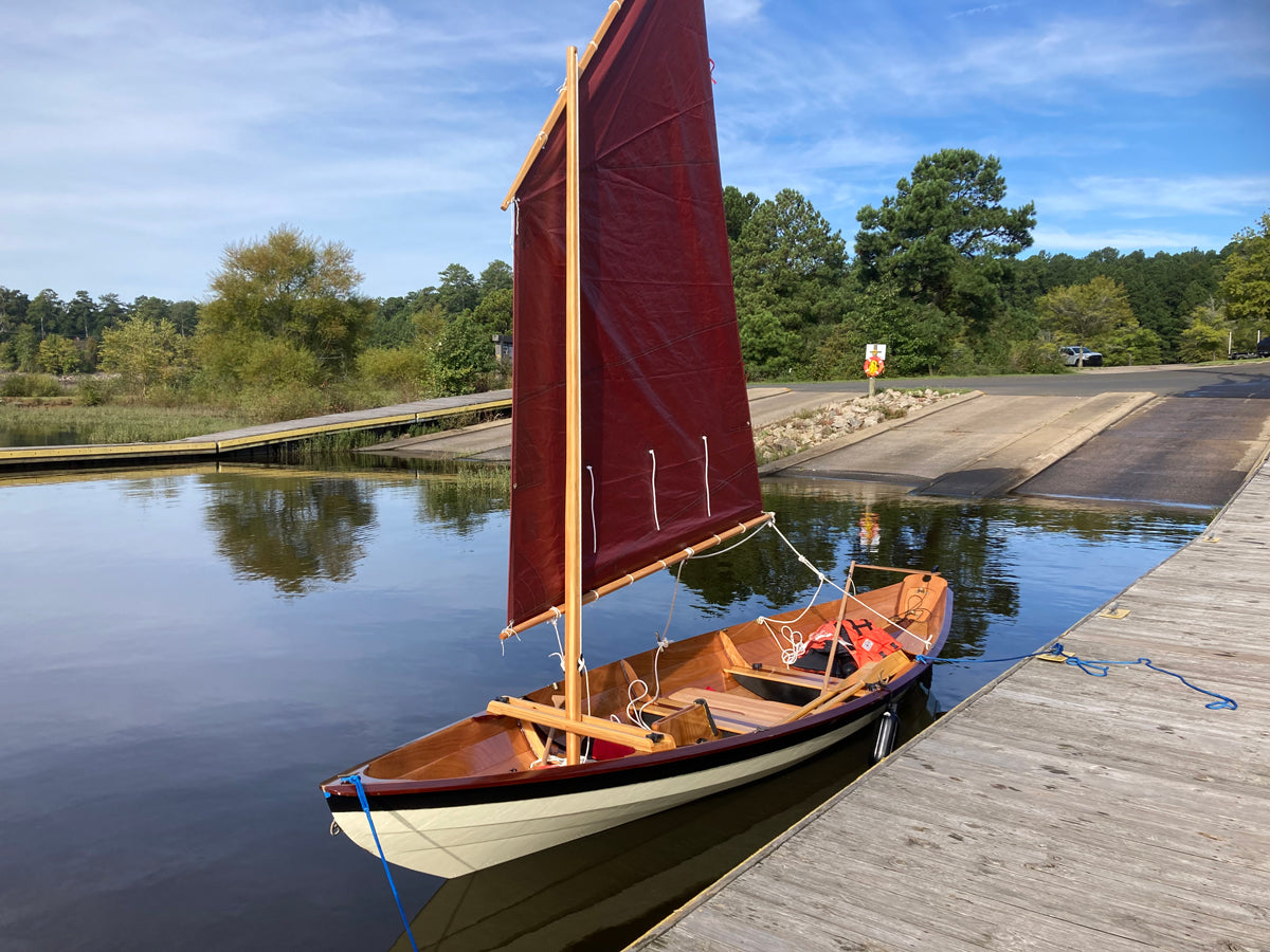 Northeaster Dory with a Lug sailing rig, built by Dave J.