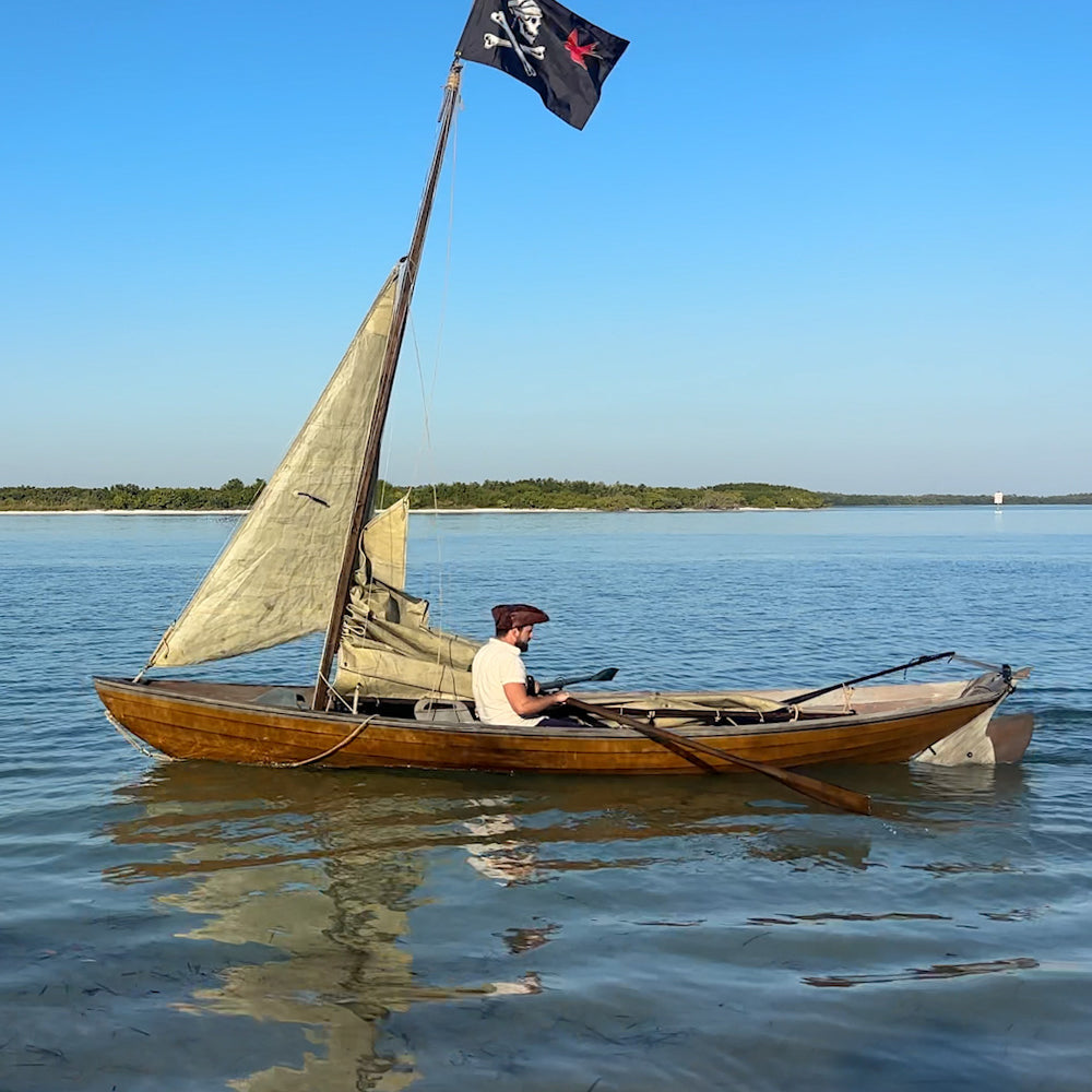 Northeaster Dory pirate dinghy built by Omer K.
